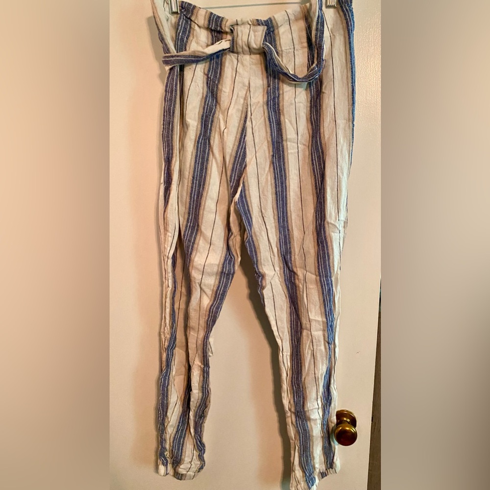 Striped linen pants
